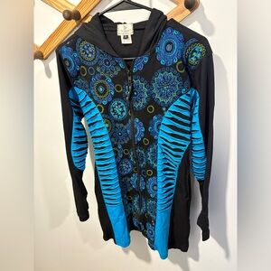 Ark imports zip up long sweater